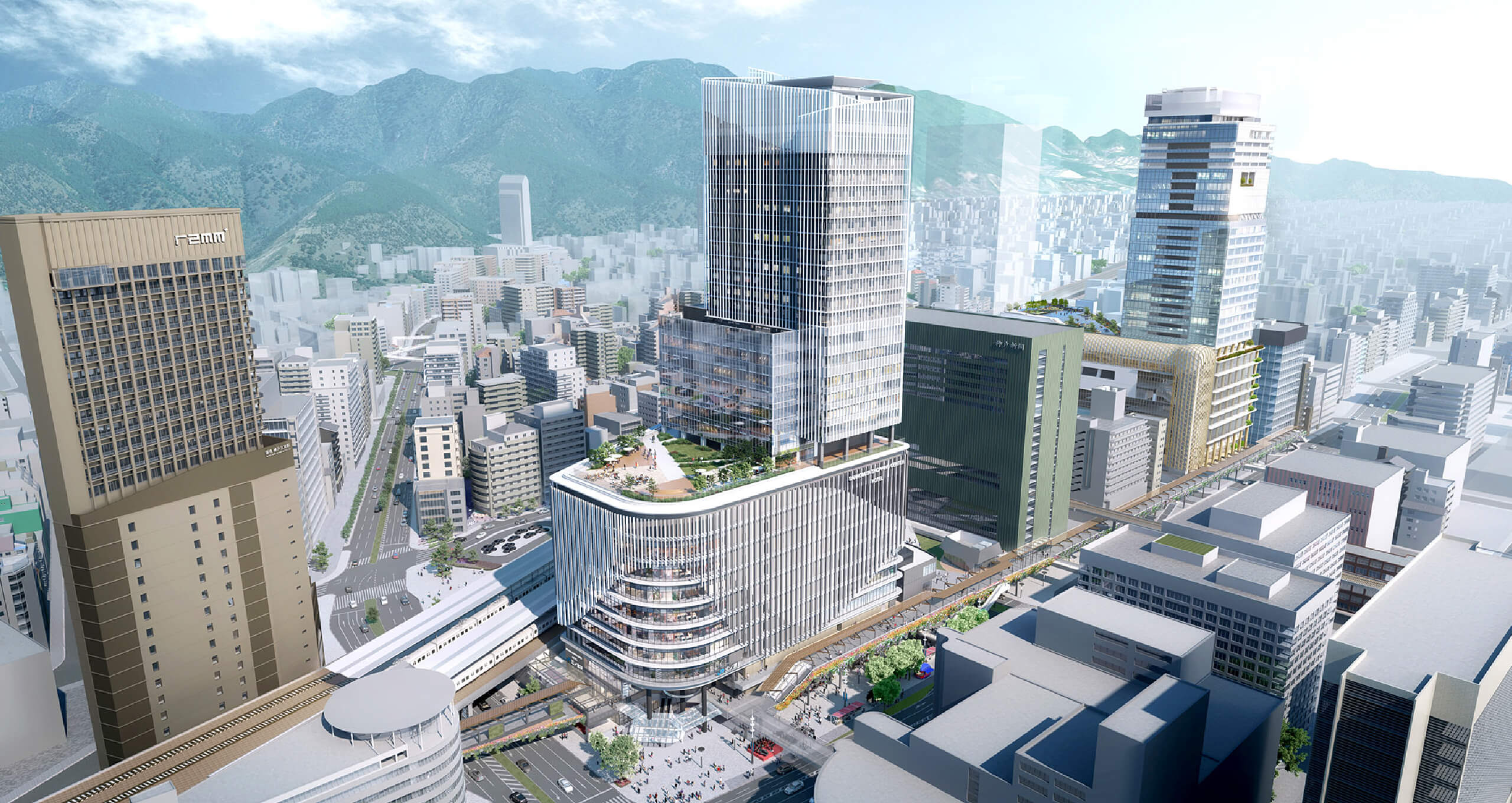 2029年度末頃の三宮駅周辺状況完成予想パース