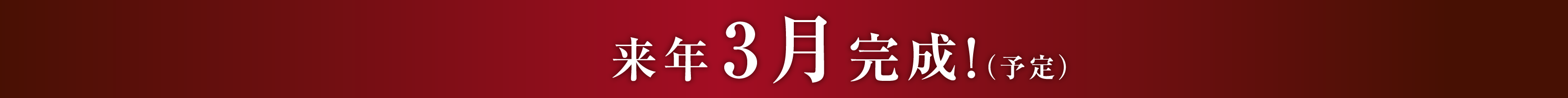 来年3月完成（予定）